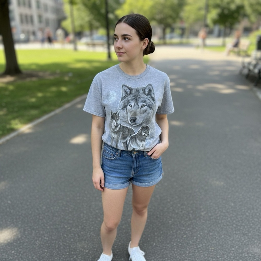Gray Wolf Graphic Short Sleeve Tee